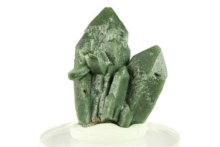 Green Hedenbergite Included Quartz Cluster - Mongolia #294205
